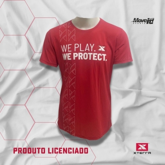 Camisa Esportiva - WE PLAY WE PROTECT - Vermelha