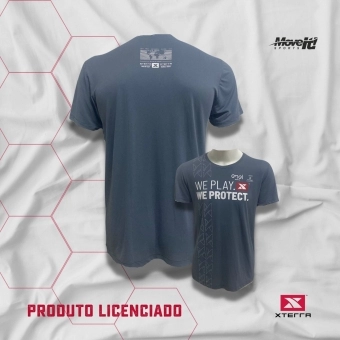 Camisa Esportiva - WE PLAY WE PROTECT - Búzios - Cinza